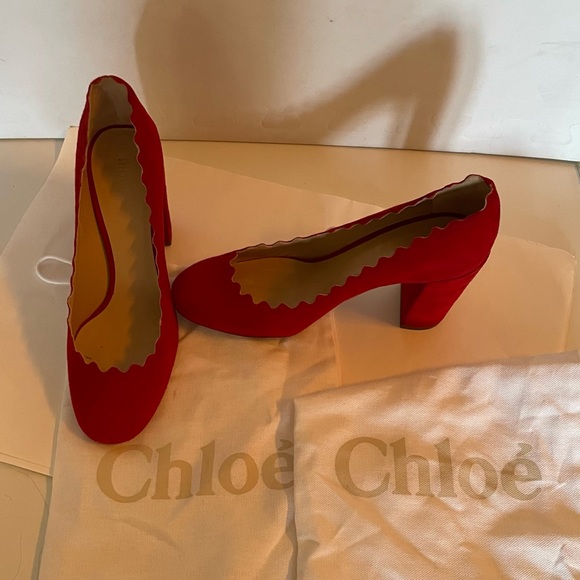 Chloé Lauren Suede Pumps,size 37 - Picture 2 of 3